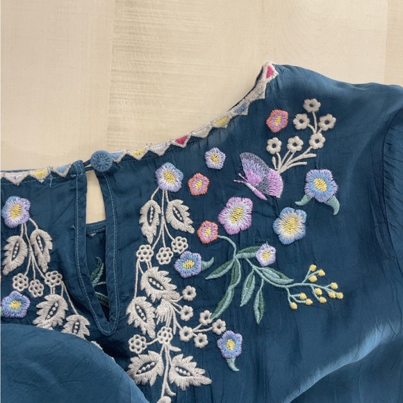 JOHNNY WAS Arva embroidered butterfly floral blue dress XS - Picture 7 of 8